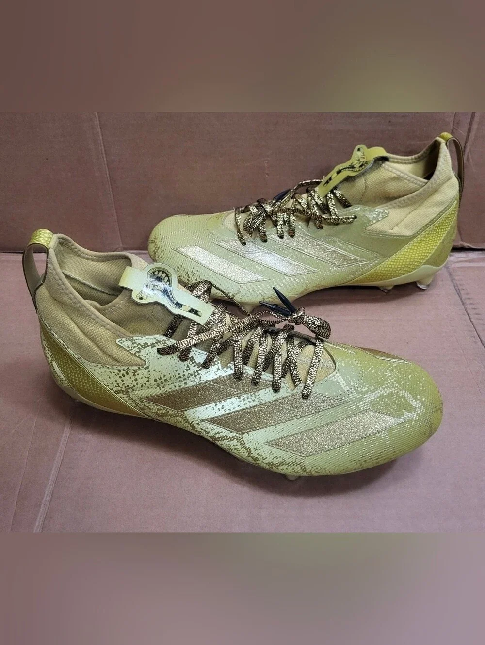 Adidas Adizero Impact Disney Cobra Gold Football Cleats Men Size 17 NWT